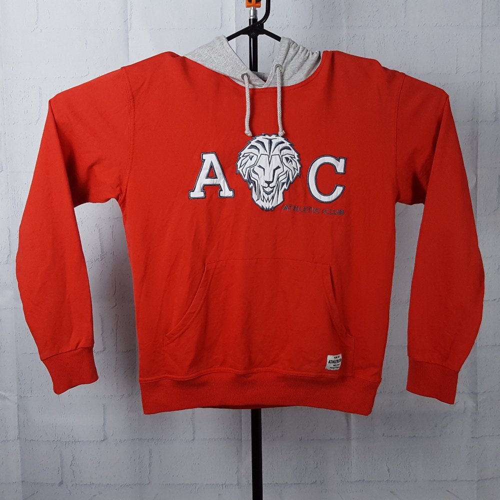Athletic Club M Red Long Sleeve Hoodie Sweatshirt